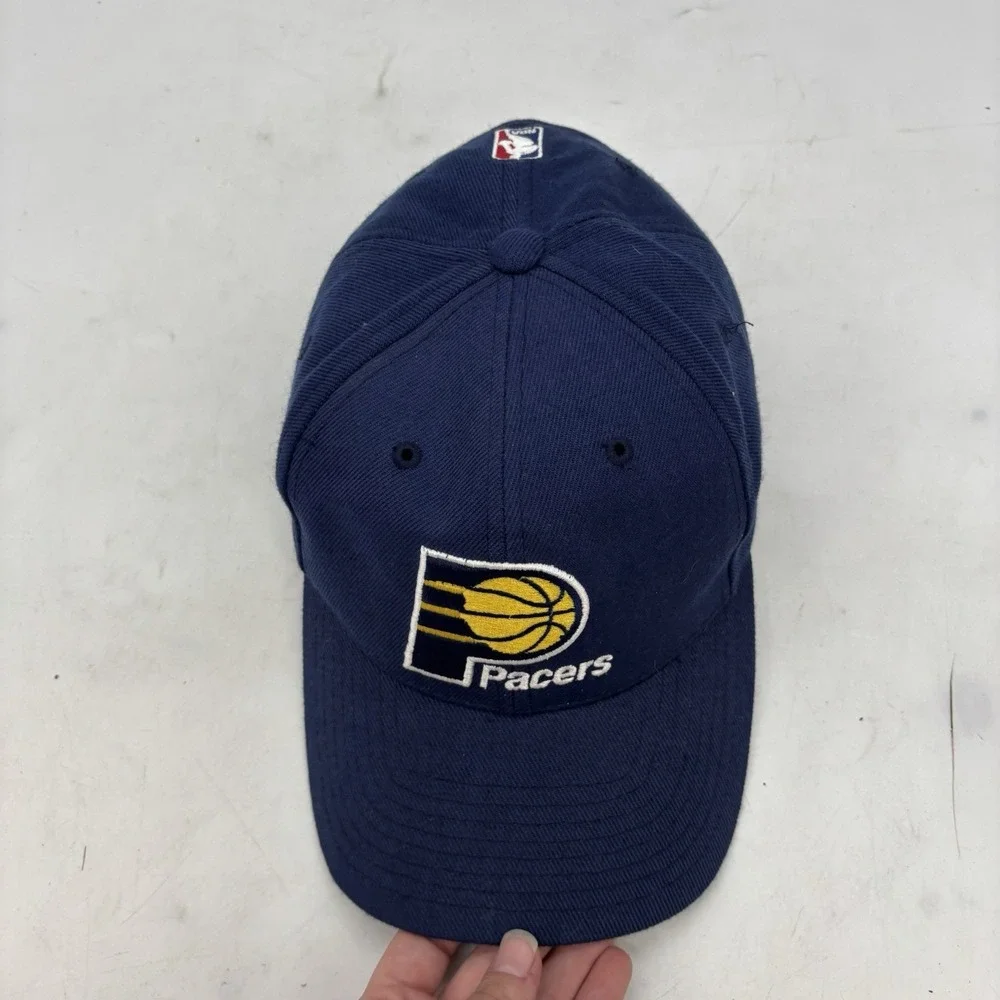 VTG Sports Specialties Indiana Pacers Snapback Hat NBA Plain Logo Blue Wool Cap